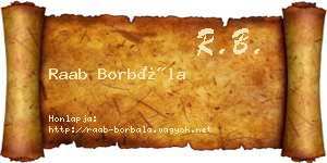 Raab Borbála névjegykártya